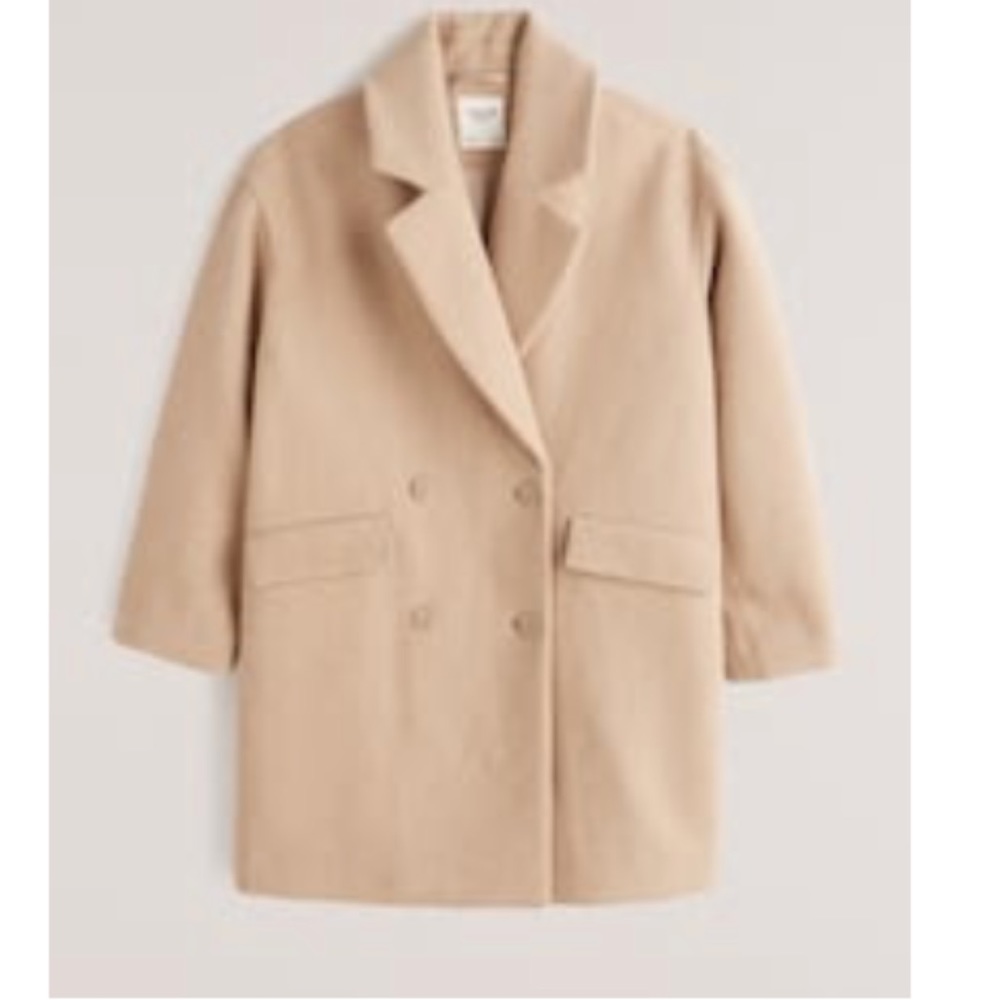 abercrombie and fitch short wool blend coat